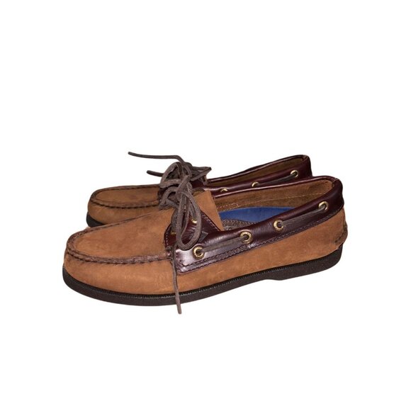 Sperry Men's A/O Brown Suede Buck 2-Eye Boat Shoes, Size 8M, New w Box, Preppy - Picture 1 of 7